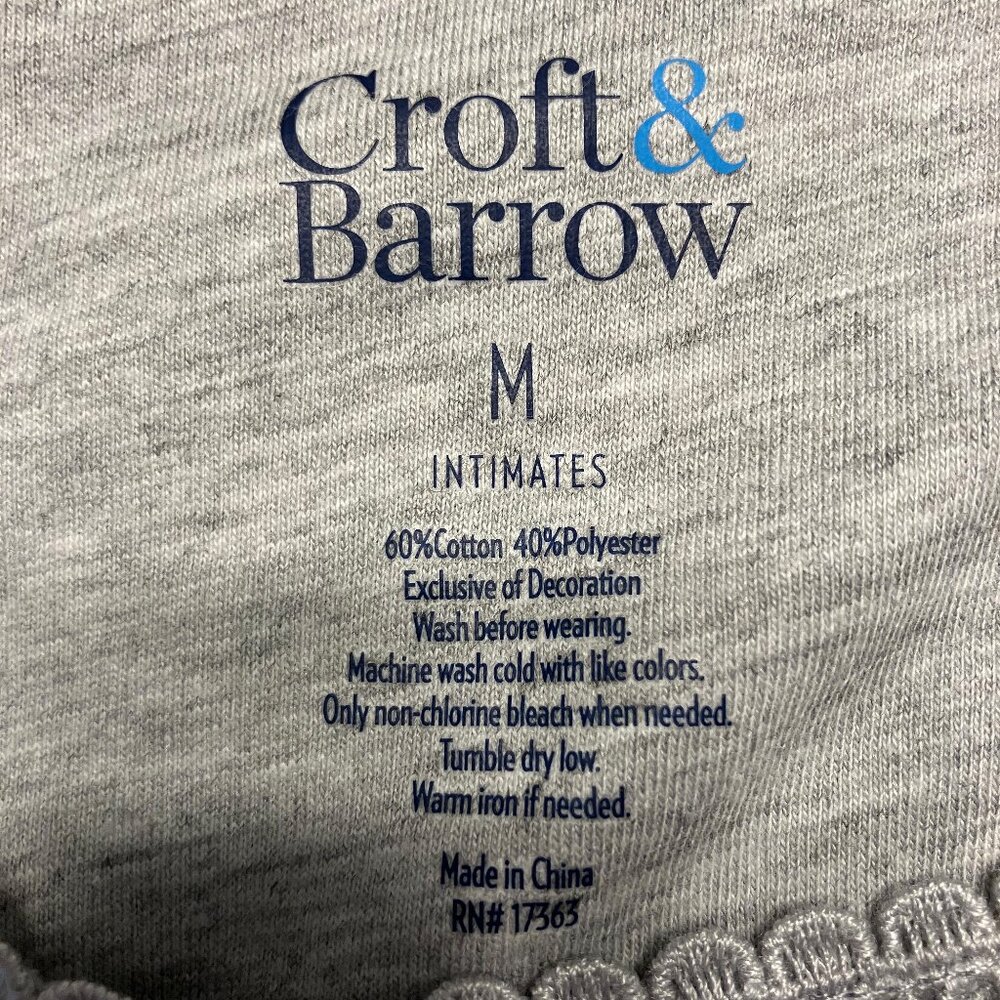 Croft & Barrow Intimates Short Sleeve Knit Pajama Top Sz M Gray - Picture 2 of 5